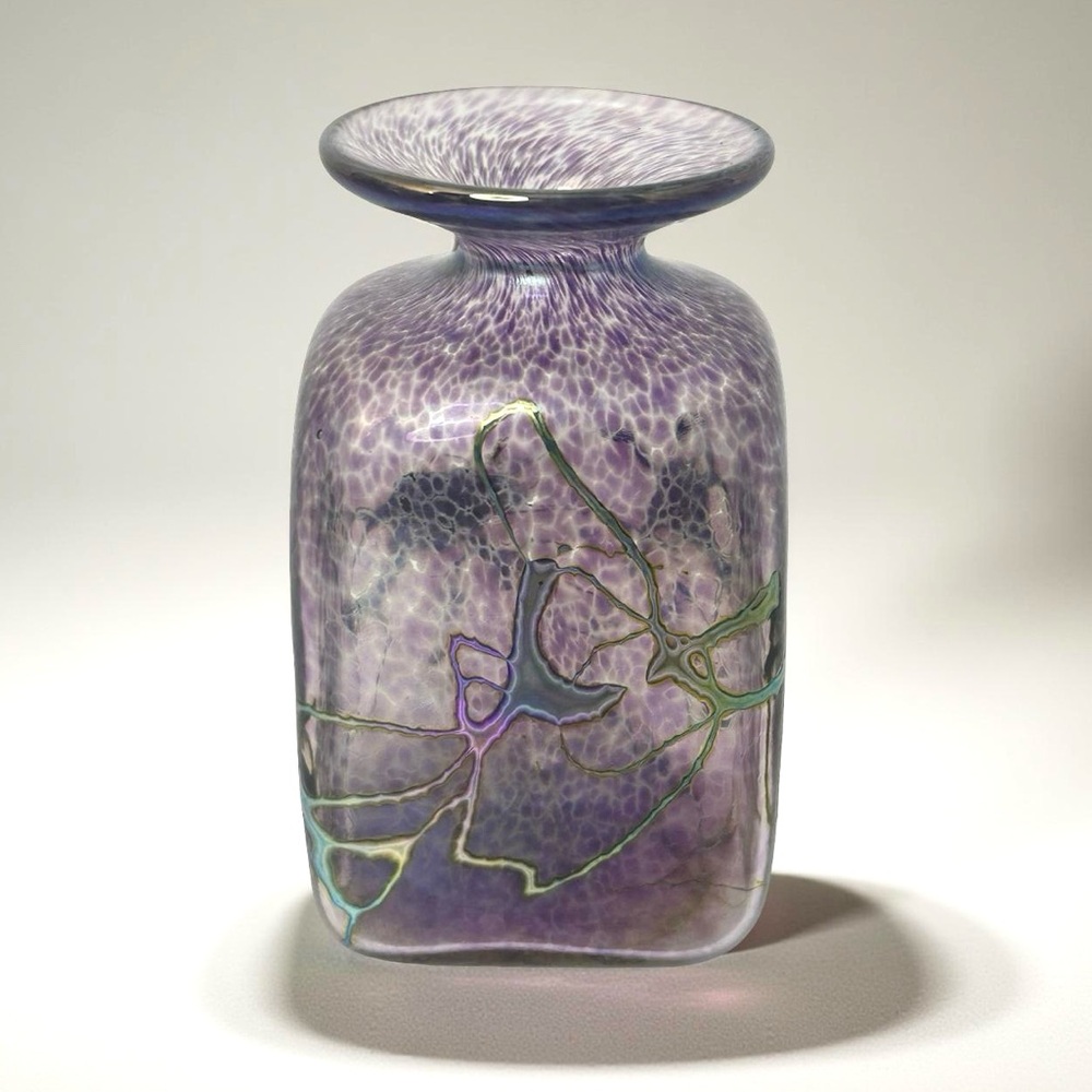 Robert Held Purple Art Glass Vase Bottle